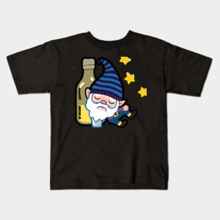 Drunk Gnome Cartoon Kids T-Shirt